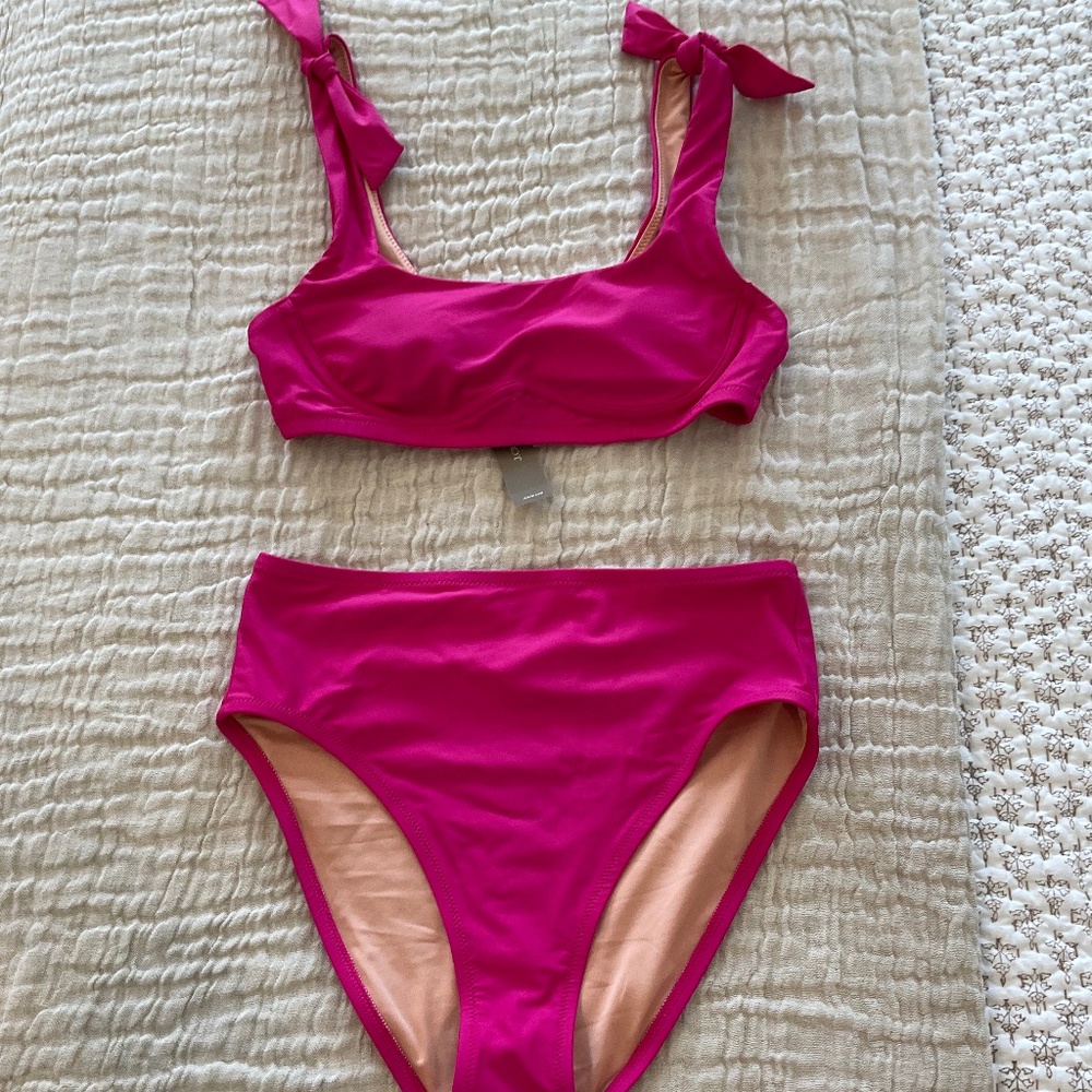J Crew Fuschia 2 Piece Bikini Set